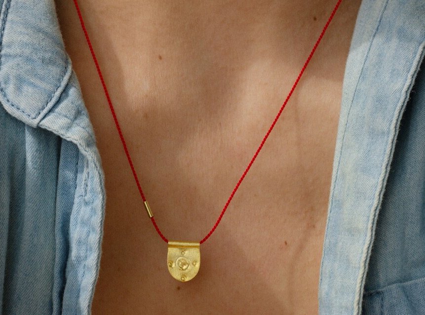 Thread Necklace: Silk Red String Talisman Necklace