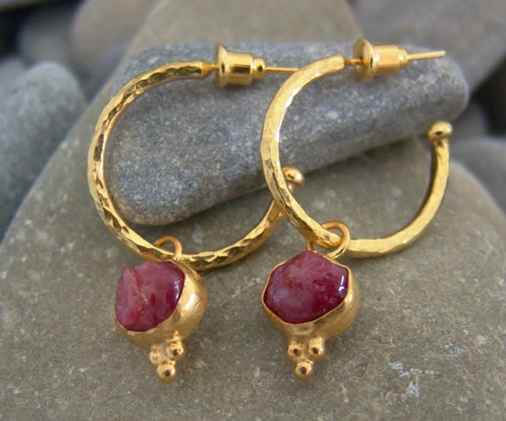 ruby earrings solid sterling 925k